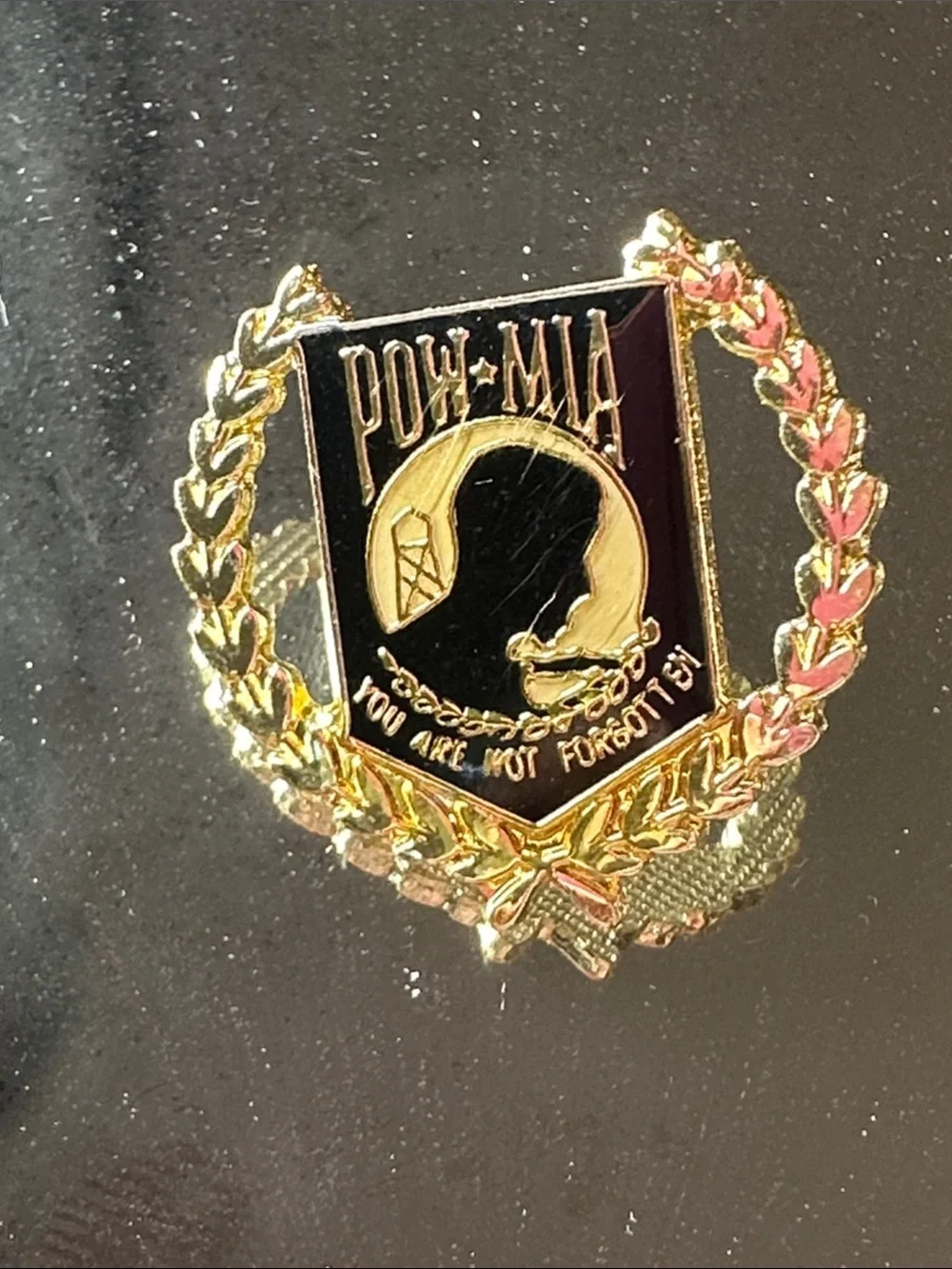 POW•MIA Gold & Black Remembrance Pin - You Are Not Forgotten